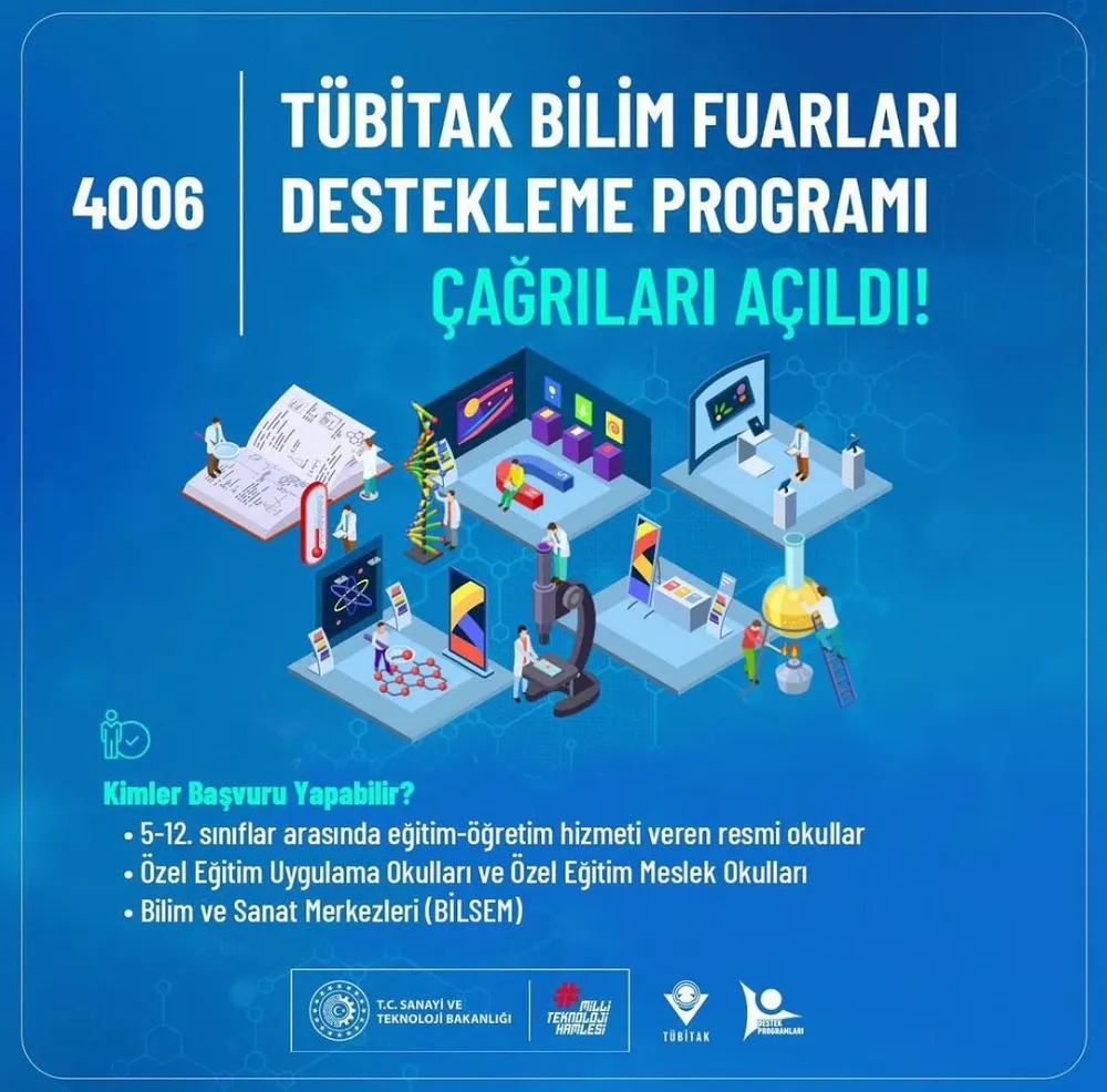 4006-TÜBİTAK Bilim Fuarları Destekleme Programı 4006-A ve 4006-B Çağrıları yayınlandı