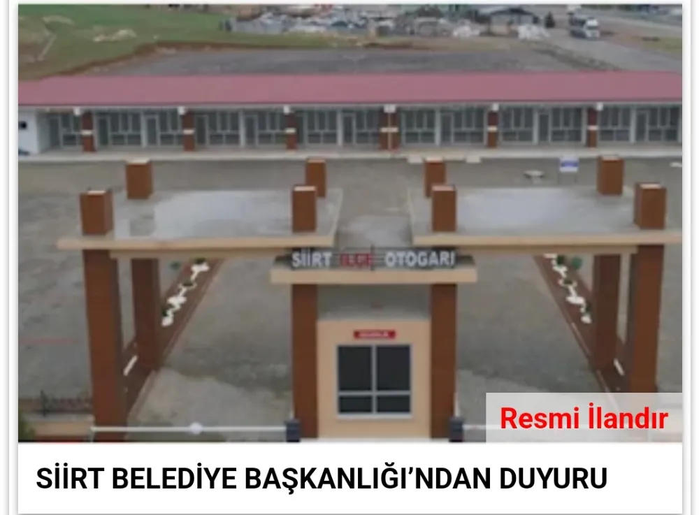 SİİRT BELEDİYE BAŞKANLIĞI’NDAN DUYURU  