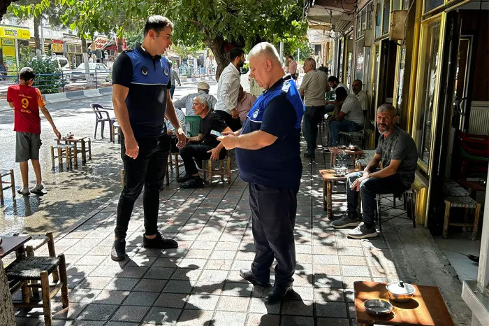 Kurtalan’da Zabıta Ekipleri Kaldırım İşgali Denetiminde Bulundu