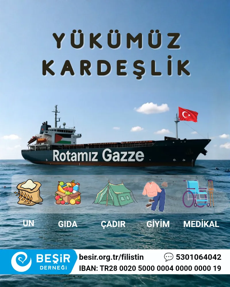 Beşir Derneği’nden Gazze’ye Yardım Çağrısı: Yükümüz Kardeşlik, Rotamız Gazze! 