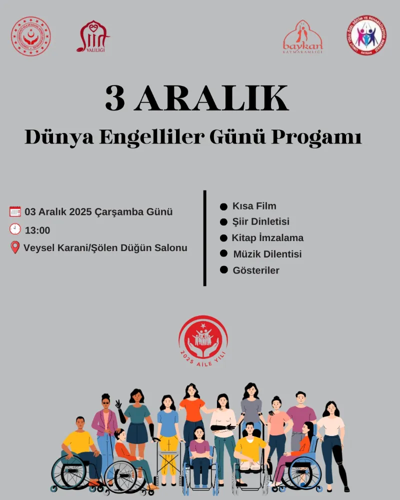 Baykan’da 3 Aralık Dünya Engelliler Günü İçin Anlamlı Program