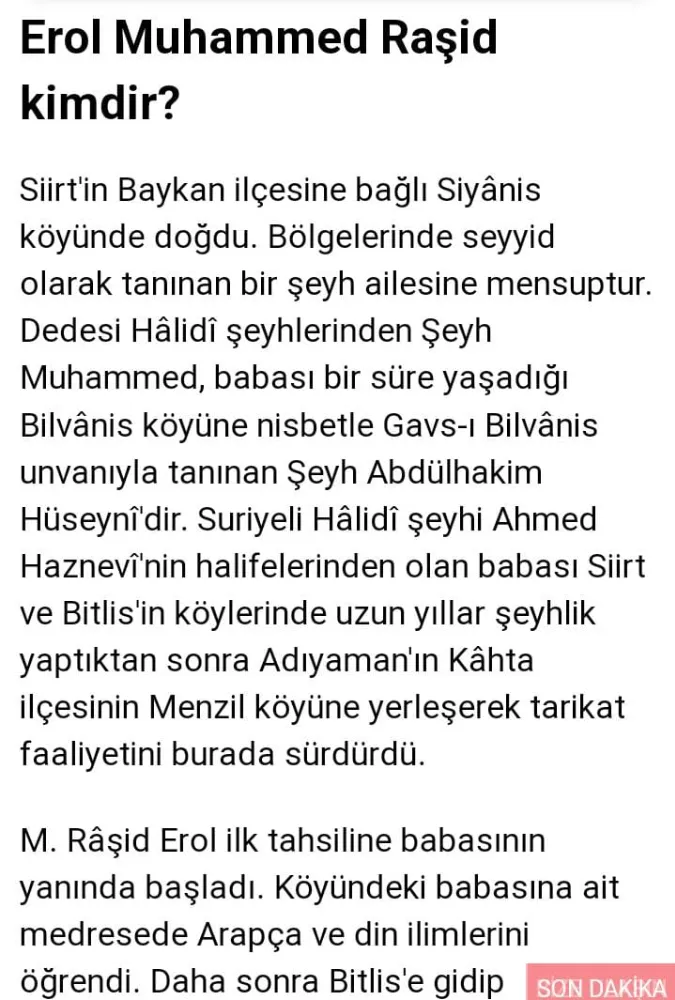 Siirt, Baykan (Ormanpınar) Bilvanis’ten Menzil’e, Menzil’den Anadolu’ya Uzanan İrşad Zinciri