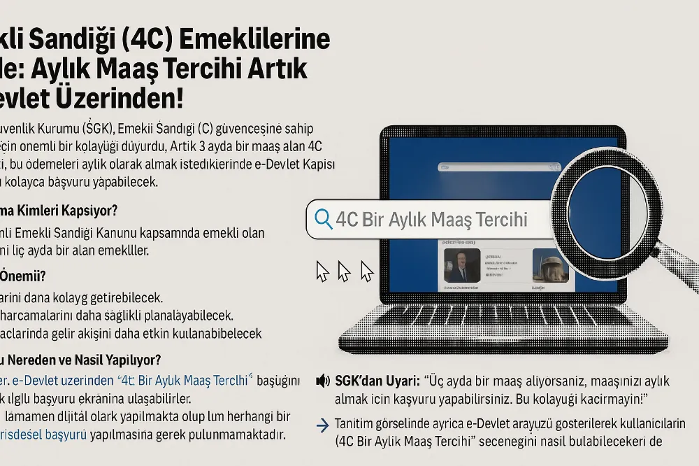 Emekli Sandığı (4C) Emeklilerine Müjde: Aylık Maaş Tercihi Artık e-Devlet Üzerinden!