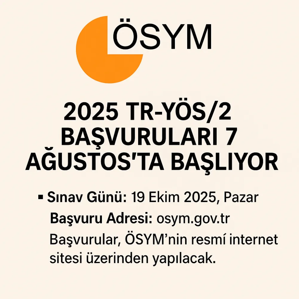 TR-YÖS/2 Başvuruları 7 Ağustos’ta Başlıyor