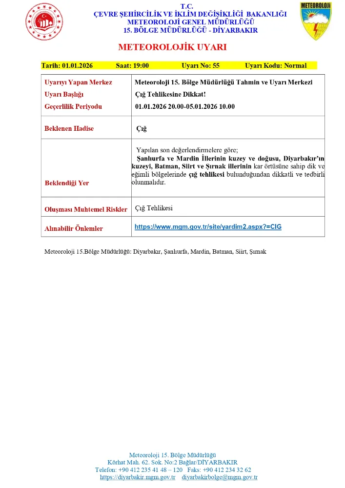 Sessiz Tehlike Kapıda: Siirt ve Çevresinde ÇIĞ Alarmı!