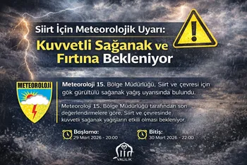 Siirt İçin Meteorolojik Uyarı: Kuvvetli Sağanak ve Fırtına Bekleniyor